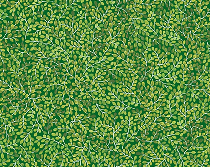 Frogs & Fronds Leaf Vine Fabric // Quilting Treasures 29293-G by the Half Yard