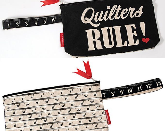 Measure Up Quilters Rule Canvas Zipper Pouch by Moda 963 78