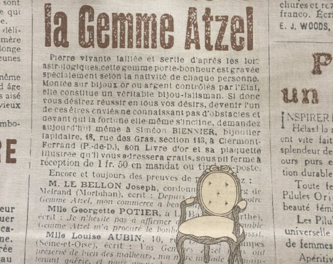 Newspaper Ad Fabric by Daiwabo DW12992S-C by the Half Yard