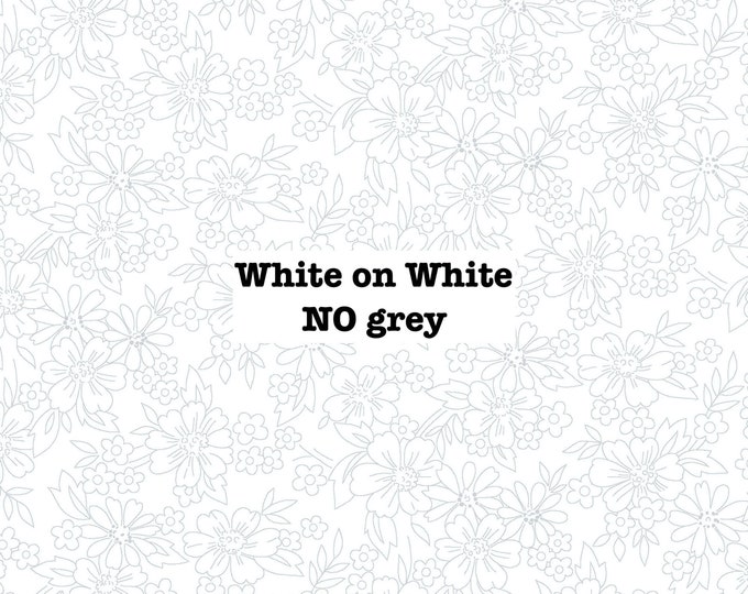 Quilter's Flour II Medium Floral Fabric // Henry Glass & Co 9422-01W by the HALF YARD