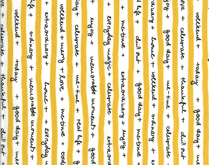 Quotation Quotes Fabric // Moda 1732 13 Mustard by the HALF YARD