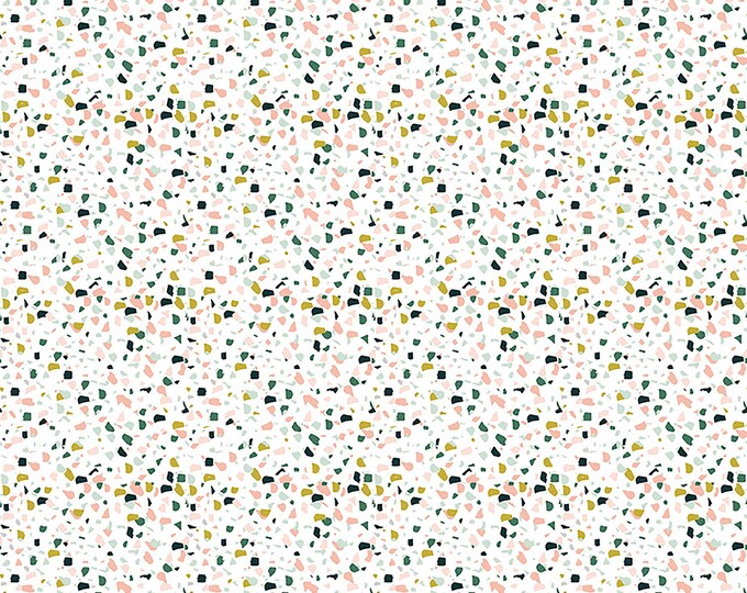 Hibiscus Confetti Fabric // Riley Blake Designs C11545 White by the HALF YARD