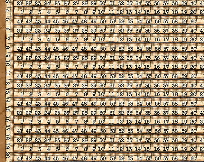 Sew American Tape Measure Fabric // Blank Quilting 1198-30 Lt. Brown by the Half Yard