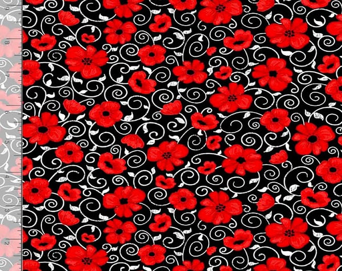 You Make My Heart Happy Flowers Fabric // Timeless Treasures C7742 by the Half Yard