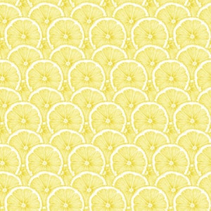 Just Lemons Packed Sliced Lemons Fabric // Henry Glass 9347-44 Yellow by the HALF YARD