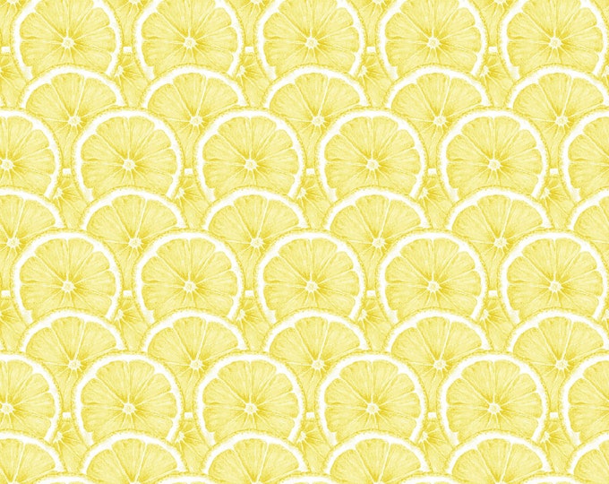 Just Lemons Packed Sliced Lemons Fabric // Henry Glass 9347-44 Yellow by the HALF YARD