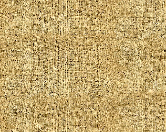 Honey Bee Farm Handwriting Text Fabric // Timeless Treasures TEXTURE-CD2376 Tan by the HALF YARD