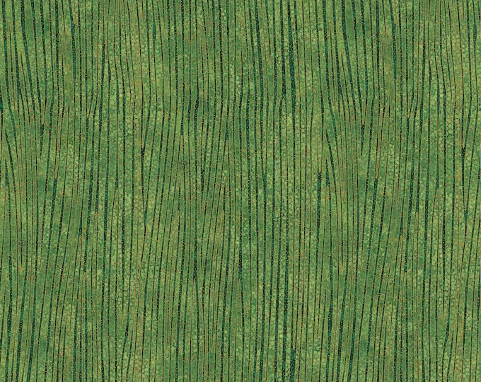 Shimmer Morning Glory Fabric // Northcott Studio 23385M 78 Dark Green by the Half Yard