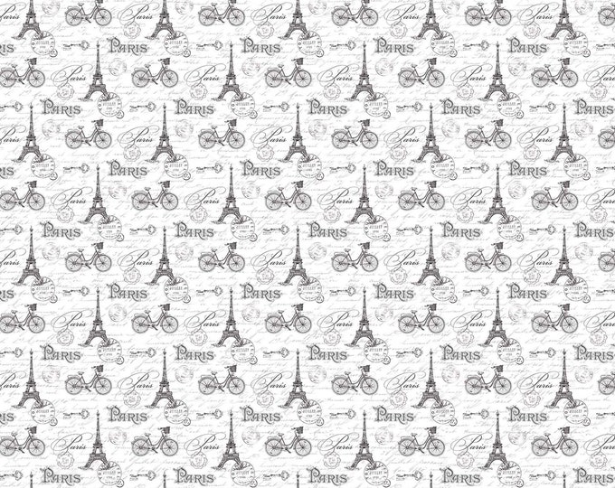 Ooh La La Paris Toile Text Fabric // Northcott 23566 10 by the HALF YARD