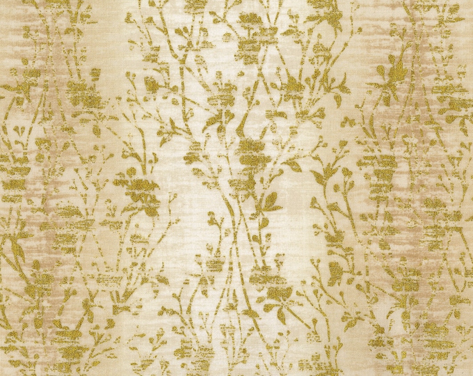 Shiny Objects Precious Metals Velvety Vines Metallic Fabric // RJR Studios 3022-009 Pearl by Half Yard