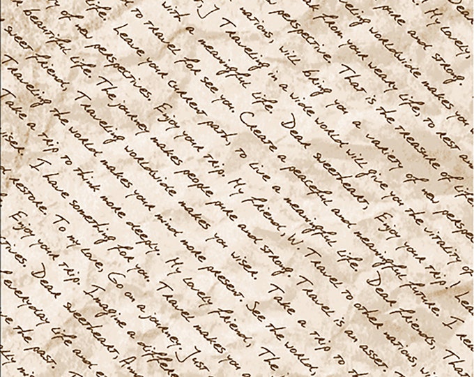 Dear Friends Letter Words Fabric // Paintbrush Studio 120-15072 Cream by the Half Yard