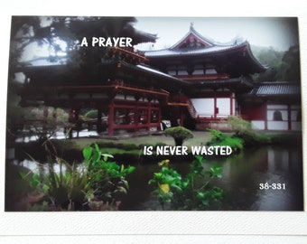 5x7 BLANK NOTE CARD - Temple - Oahu, Hawaii