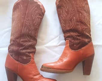 Vintage 70's 80's Zodiac Cowgirl Boots Size 6
