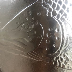 Kosta of Sweden Glass Fish Platter, Party Marina c. 1986