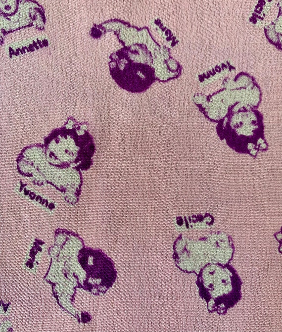 Rare Vintage Dionne Quints Pink Handkerchief Gem