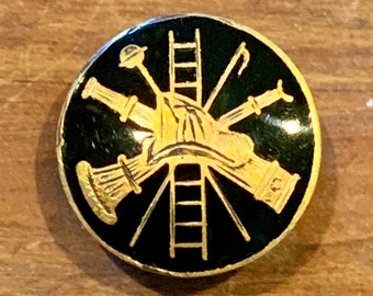 Rare Victorian Firefighters Enamel Collar Button
