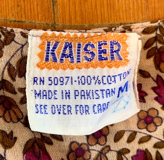 1970s Kaiser Cotton Print Dress Pakistan - image 7