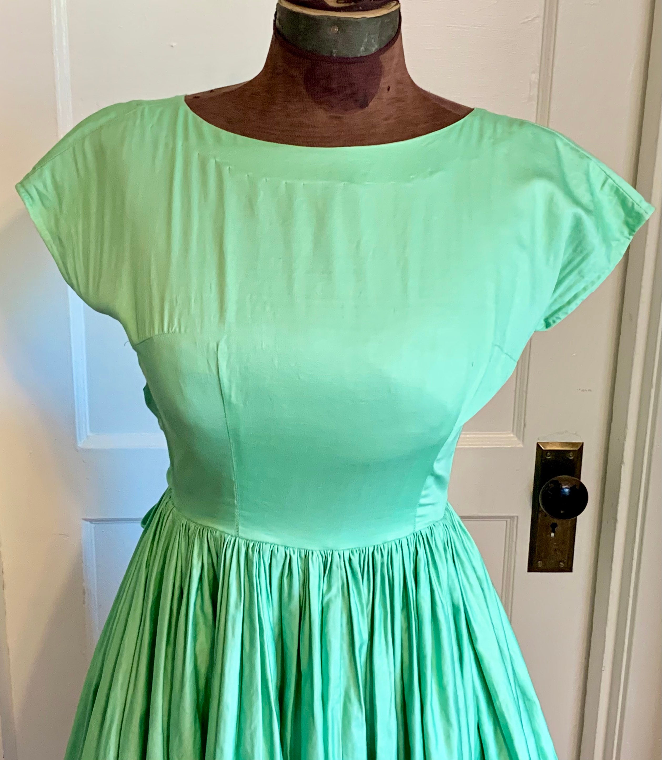 Vintage 50s Pale Green Party Dress - Etsy