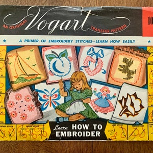 8 Vintage 1940’s Vogart Embroidery Pattern Sets