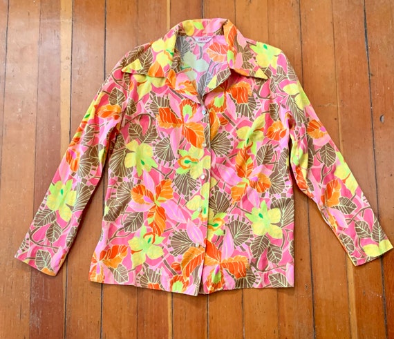 Vintage Tropical Late 60’s Woman’s Graff Blouse - image 6