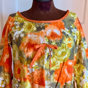 Vintage 1960’s Floral Hostess/Maxi Dress
