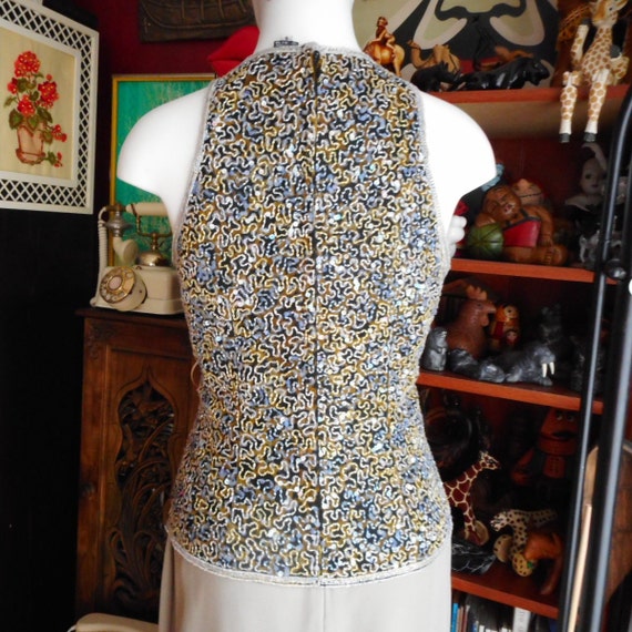 Vintage Beaded Silk Top. Size 6. Fits S. Fully Li… - image 7