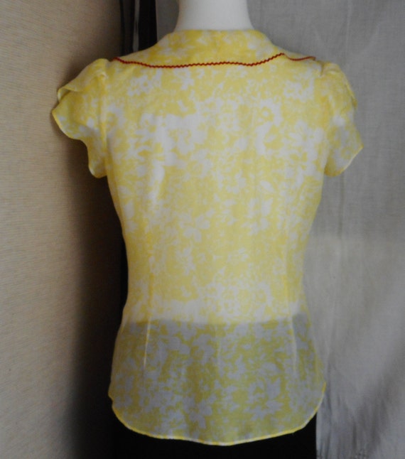 Silk Cotton Blend. Vintage Semi Sheer  Blouse. Wi… - image 9