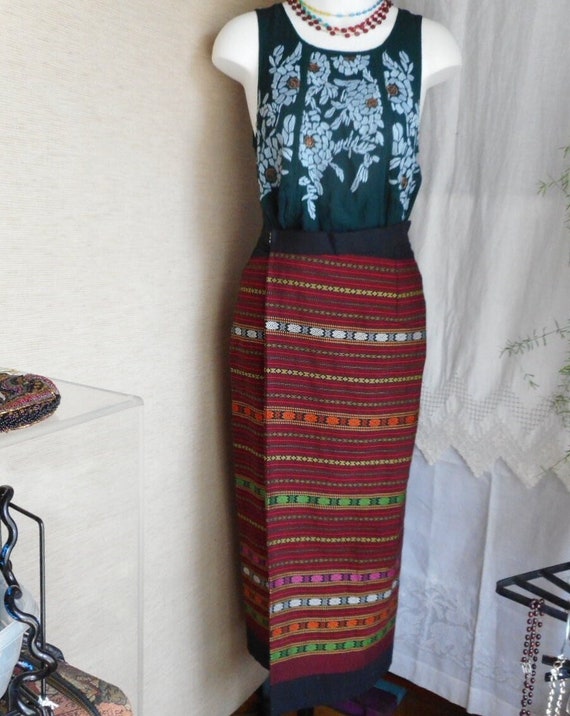 Vintage Lao-Tai Phaasin Skirt. Tube. Size S. Sinh 
