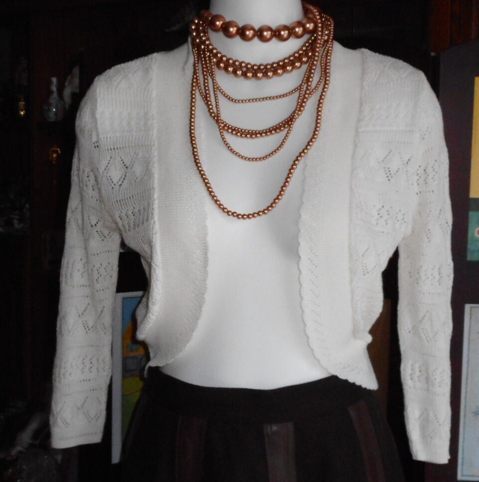 Sheer white deals cardigan sweater