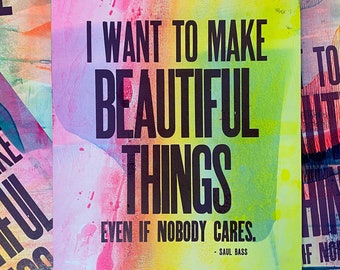 Beautiful Things Letterpress Print (One-of-a-Kind)