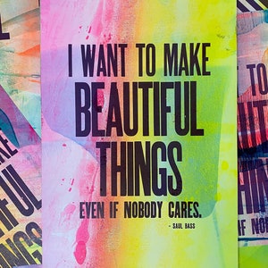 Beautiful Things Letterpress Print (One-of-a-Kind)