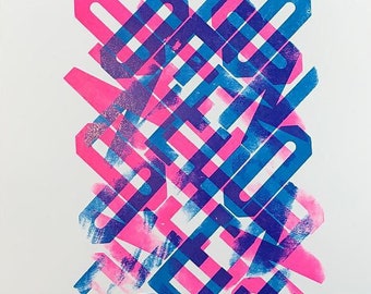 2-color Diagonal Visual Poetry Print