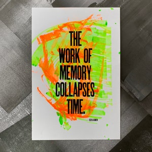 The Work of Memory Collapses Time Walter Benjamin Letterpress Print One-of-a-Kind image 5