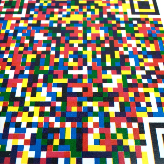 3 Color Qr Code Broadside Letterpress Print Etsy