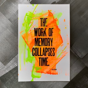 The Work of Memory Collapses Time Walter Benjamin Letterpress Print One-of-a-Kind image 3