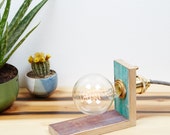 Copper & Oak Desk Lamp,Table Lamp, Edison Bulb, Lighting, Desk Acessories, Minimal