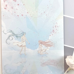 Matte Print Miku Hatsune and Luka Megurine Vocaloid LGBT pride Fanart