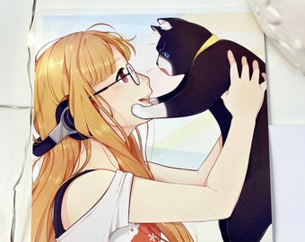 Matte Print Futaba Sakura and Morgana Persona 5 Video Game Fanart