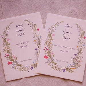 Wildflower seed envelope - Wildflower wedding seeds packet - wildflower shower seeds favor - wildflower funeral seed favor - Love grows wild