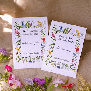 Vintage Wildflower Seed Favor Wildflower Wedding Favor Bridal Baby Shower Favor Custom wedding Favor Sustainable Wedding Favor rustic weddin
