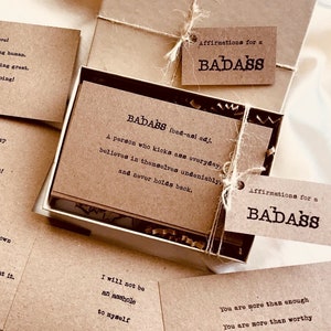 40 Affirmation cards for a badass - Sweary Affirmation Card - Mindfulness Card - Christmas Gift - Self care kit - stocking stuffer christmas