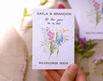 Vintage Wildflower Seed Favors - Wildflower Wedding Favor - Bridal Baby Shower Favor - Custom Seed Paper Favors - Sustainable Wedding Favor