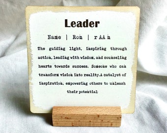 Custom Leader Wood Sign - thank you gift, appreciation gift, leader gift, message in a box, personalized gift - custom engraved gift