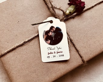 Personalized Custom Photo Wedding Favor Tag - Custom photo shower favor tag - Custom photo wedding gift tag - Custom photo custom message