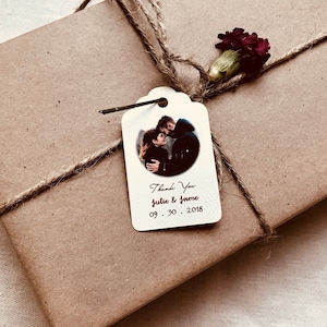 Personalized Custom Photo Wedding Favor Tag - Custom photo shower favor tag - Custom photo wedding gift tag - Custom photo custom message