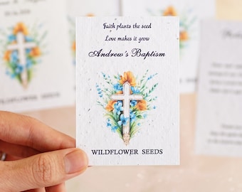 Seed Paper Faith plante les faveurs du baptême de graines - Baptême personnalisé de première communion - Faveur de mariage durable - faveur funéraire