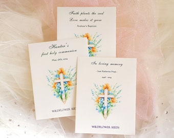 Birthday Baptism First Communion Holy Confirmation Baby Girl Boy Christening Gift for Guests in Bulk Decorations - Wildflower wedding favors