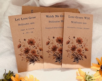 Paquetes de semillas de flores silvestres vintage - favor de la boda - semilla funeraria de flores silvestres favorecen la mezcla de polinizadores - Regalo para jardineros y amigos de bricolaje