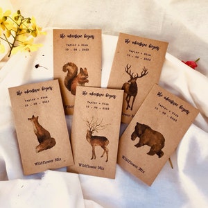 Woodland Animal wedding favor party favor wildflower funeral favor Autumn Wedding Gift for DIY Gardeners and Friends baby shower image 1