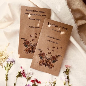 Vintage Wildflower seeds packets - Wedding favor funeral seed favor Pollinator mix - Gift for DIY Gardeners and Friends - butterfly garden